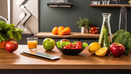 Healthy food on the table. Generated with AI