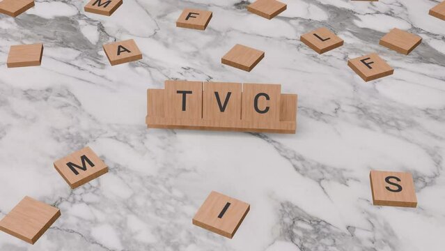TVC word written on scrabble