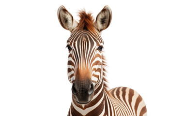 Quagga Striped Southern Zebra Isolated on a Transparent Background PNG.