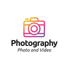 Photography logo. Camera logo vector design on a white background. 
