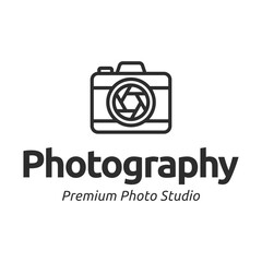 Photography logo. Camera logo vector design on a white background. 