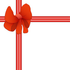 Hand drawn red ribbon for christmas background