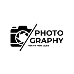 Photography logo. Camera logo vector design on a white background. 