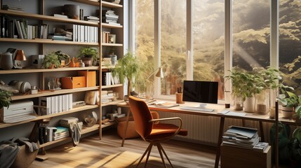 Image of a cozy home office interior.