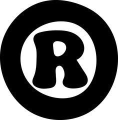 Registered trademark alphabet letter handwritten font