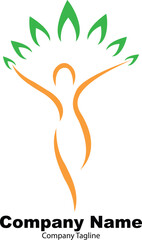 Health And Wellness Logo Design Vector Template