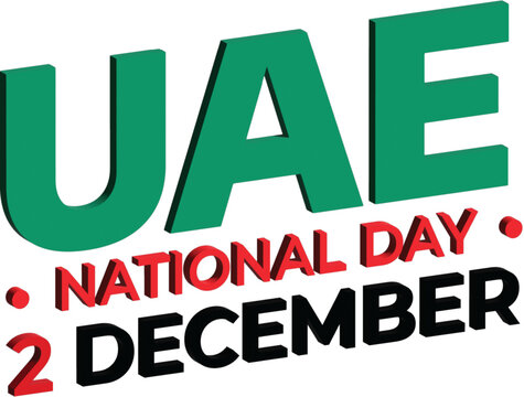 UAE national day 3d typography