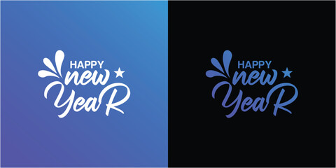 happy new year template icon logo