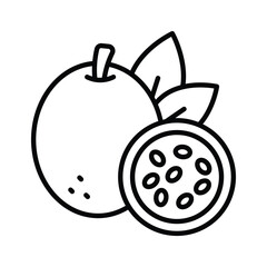 An amazing icon of passion fruit, healthy and organic food