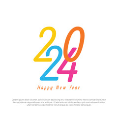 Colorful Happy New Year 2024 Design. Vector design for poster, banner, greeting and new year 2024 celebration
