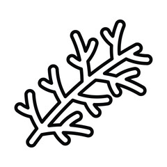 Obraz premium Fresh fennel twig, herb plant icon, dill weed vector design isolated on white background