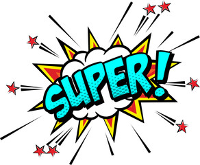Super! Text Comic Speech Bubble Explosion © Grunge Designs