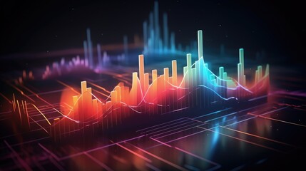Advance data visualization. Data science and visual management design concept. Abstract background