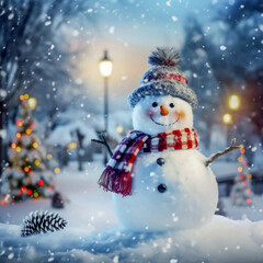 Cheerful snowman