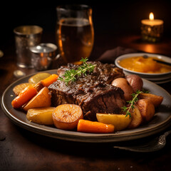 Slow-Cooked Pot Roast with Carrots and Potatoes