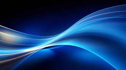Blue abstract curve flows