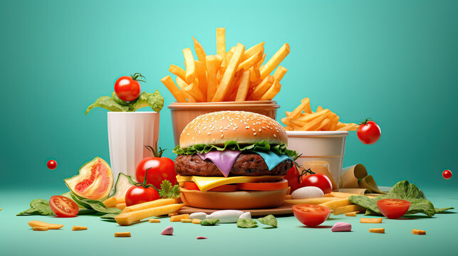 fast food design backdrop 