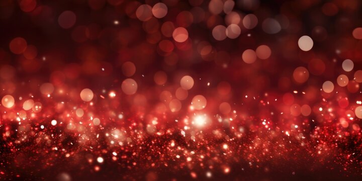 Banner with a background image of red sequins, Christmas background