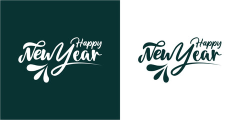 happy new year logo design
