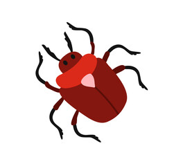Cute wild insect. Icon or sticker with Maybug or cockroach. Flying bug or beetle. Funny garden or wild animal. Cartoon flat vector illustration isolated on white background