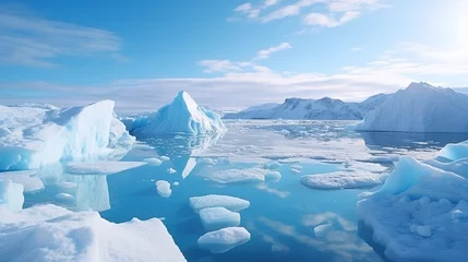 Deurstickers Greenland ice sheet. Climate Change. Iceberg afrom glacier in arctic nature landscape on Greenland. Melting of glaciers and the Greenland ice sheet is a cause of sea levels rise  © Boraryn