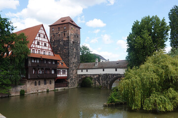 Henker bridge in old town of Nuremberg, Germany
