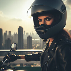 kobieta na motocyklu