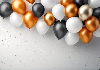 Festive bouquet of balloons in gold and black: the perfect decoration for any celebration or party