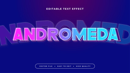 Editable text effect. Blue andromeda text on blue background.