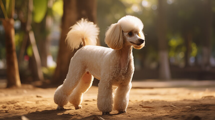 Poodle (Pudel or Caniche), outside, AI Generated - 686162913