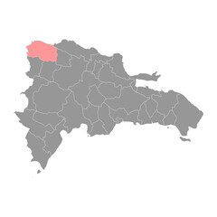 Monte Cristi province map, administrative division of Dominican Republic. Vector illustration.