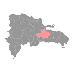 Monte Plata province map, administrative division of Dominican Republic. Vector illustration.