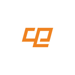 letter ce infinity geometric simple line logo vector