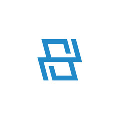 letter ns simple geometric ambigram logo vector