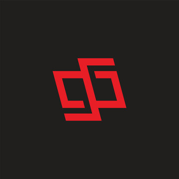letter gb red ambigram logo vector