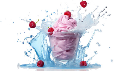 Raspberry Blast Milkshake On Transparent Background