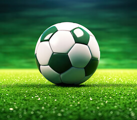 Closeup of Soccer Ball on Green Field for Championship Tournament