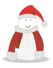 New Year's snowman in a red caftan.