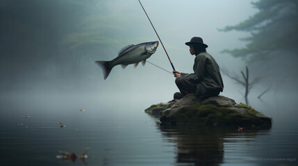 Fly fishing salmon