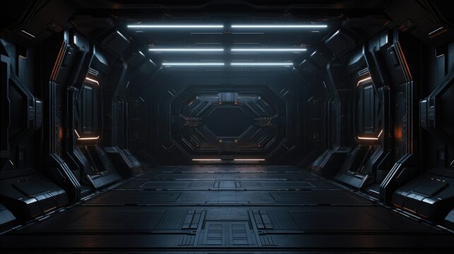 Dark color Scifi design external panels abstract