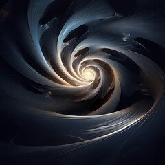 a digital representation of a whirlwind formed by abstract shadows and light