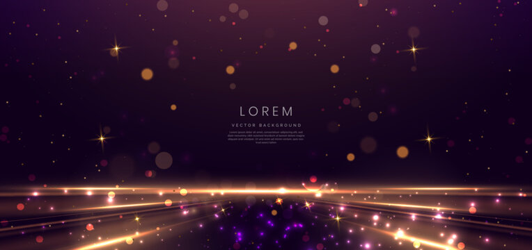 Abstract lighting effect dot neon purple light ray on on purple background.