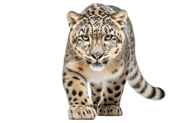 Snow Leopard On Isolated Background