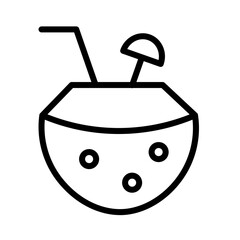 Beach Coconut Ice Outline Icon