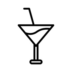 Cocktail Drink Glass Outline Icon