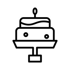 Party Dessert Cake Outline Icon