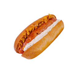 Hot dog with the most crunchy onions