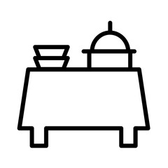 Buffet Dinner Food Outline Icon