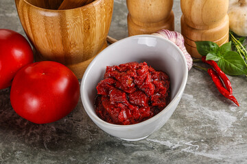 Natural organic red tomato paste