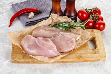 Raw chicken breast boneless for cooking